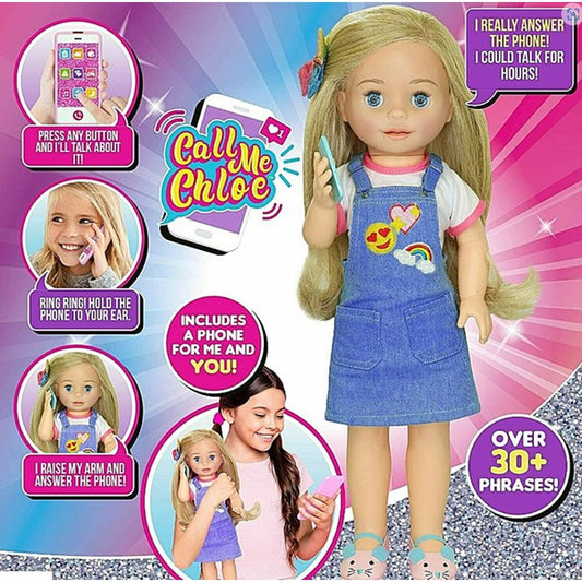Call Me Chloe Interactive 18" Talking Doll & Phone 30+ Phrases New Kids Toy 3+40