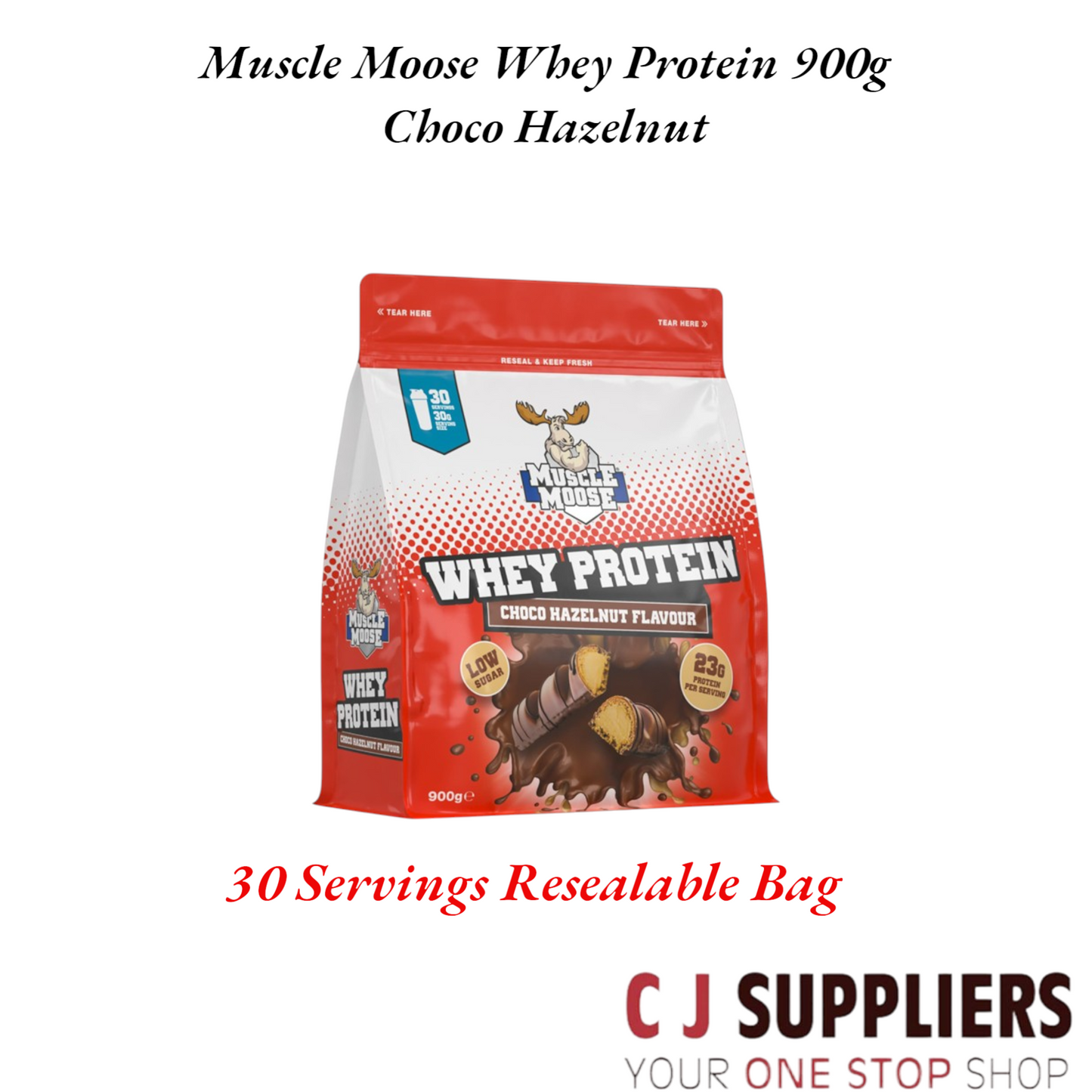 Muscle Moose Whey Protein 900g Choco Hazelnut Flavor.
