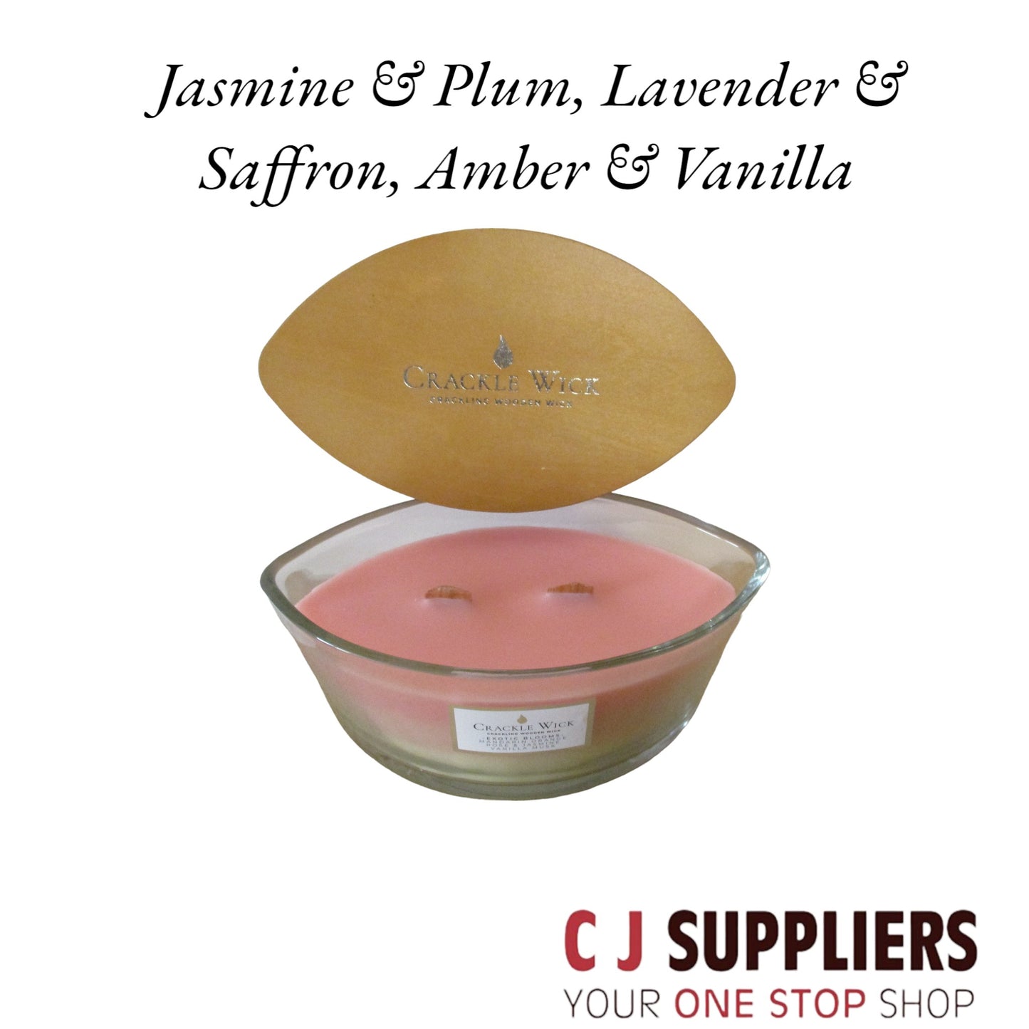Crackle Wick - 485g - Mandarin Orange, Rose & Jasmine,  Vanillas Musk