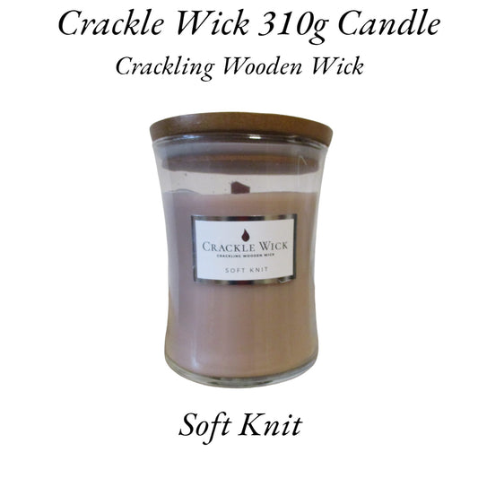 Crackle Wick - Soft Knit - Single Wick Candle Medium Hourglass 310g