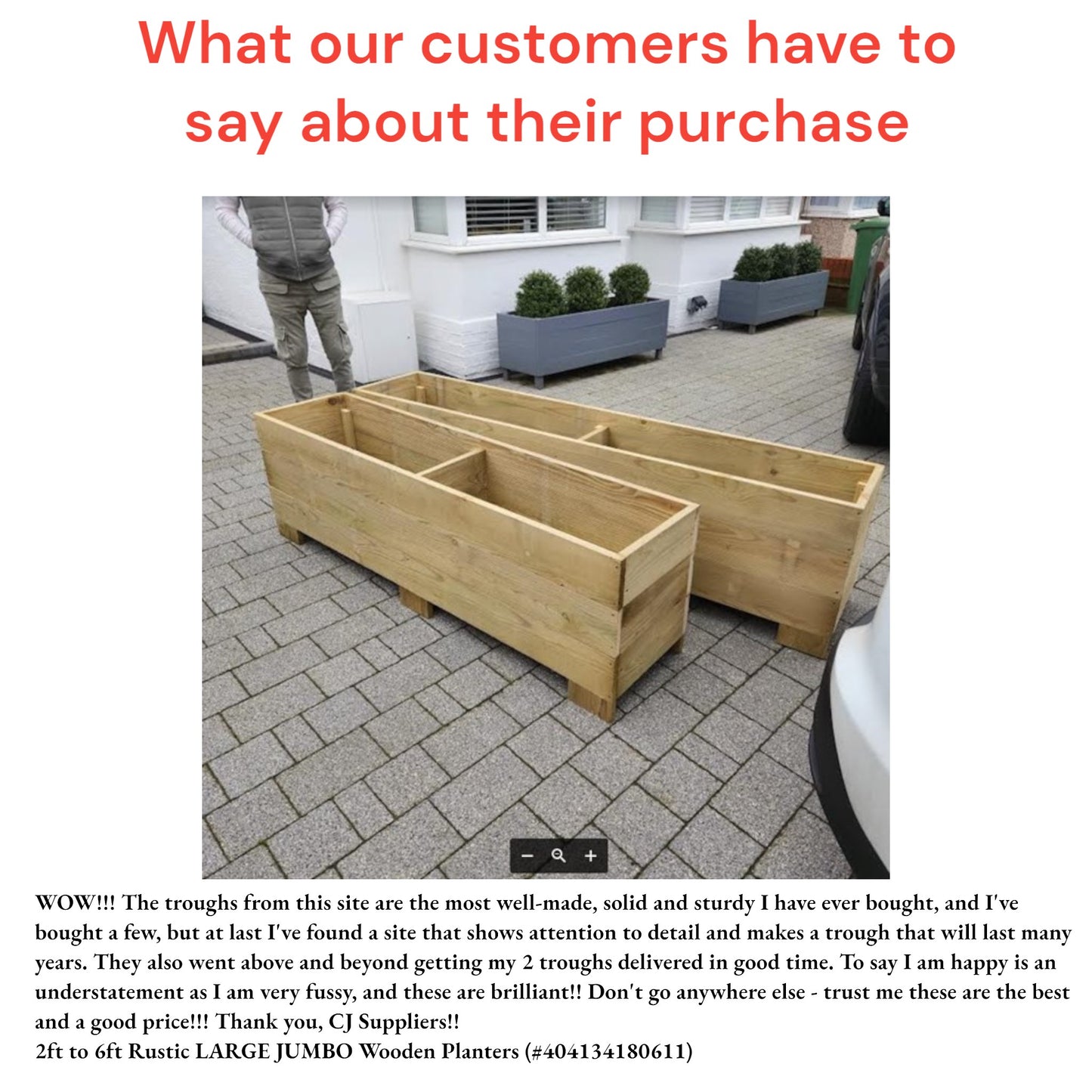 2M Long  x 40cm wide - XL Decking / Smooth or Country Style - Garden Planters