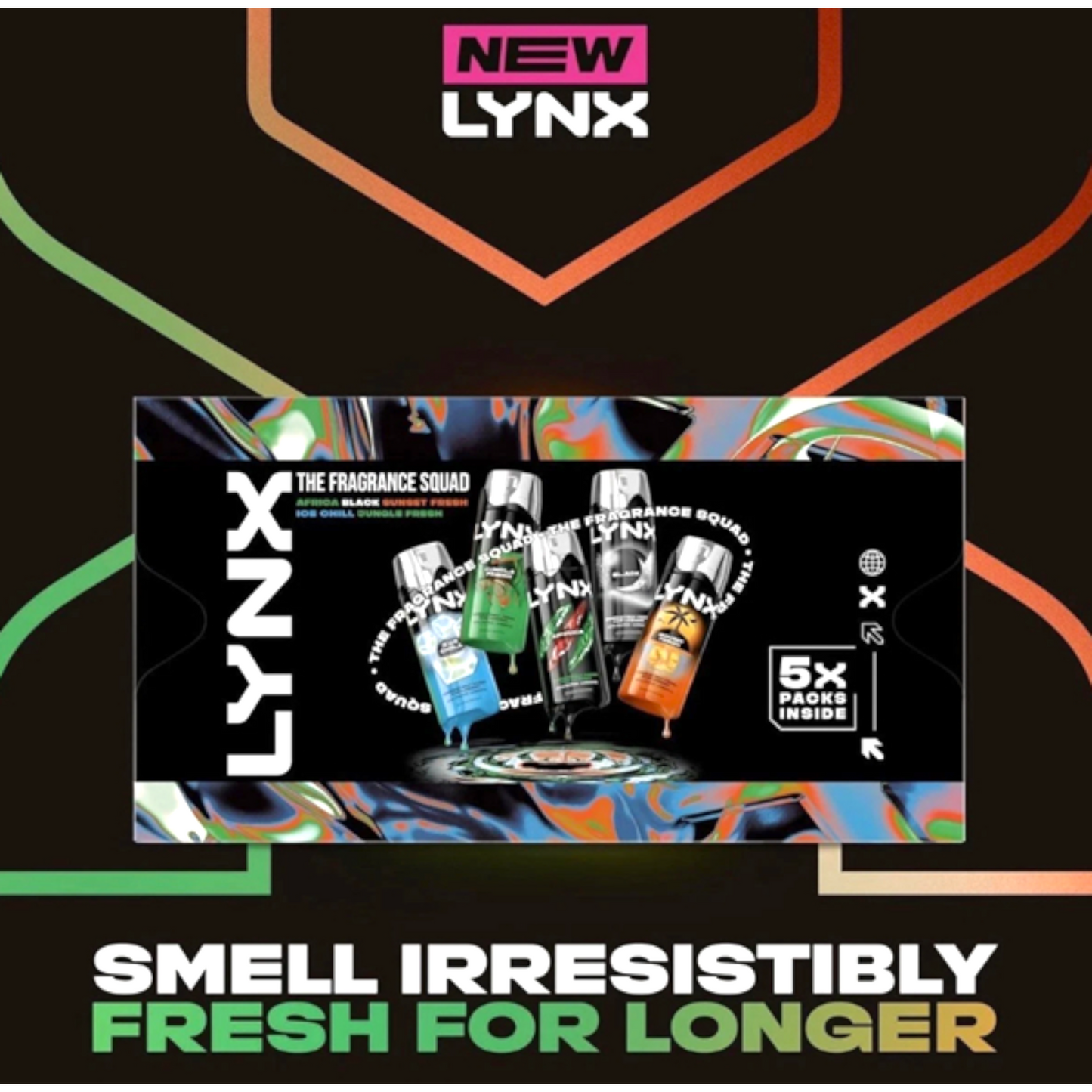 Lynx Fragrance Squad Set 5 x Protection Body Spray