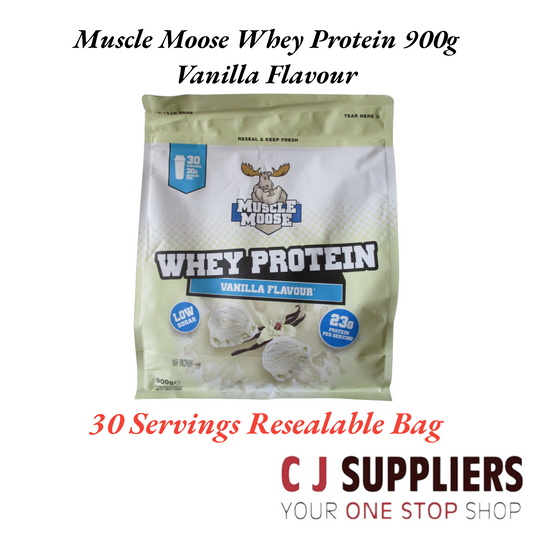 Muscle Moose Whey Protein 900g Vanilla Flavour.