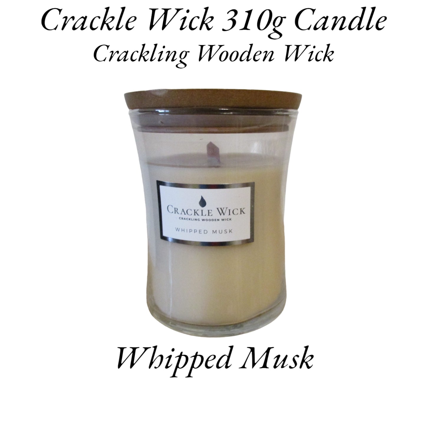 Crackle Wick - Whipped Musk - Single Wick Candle Medium Hourglass 310g