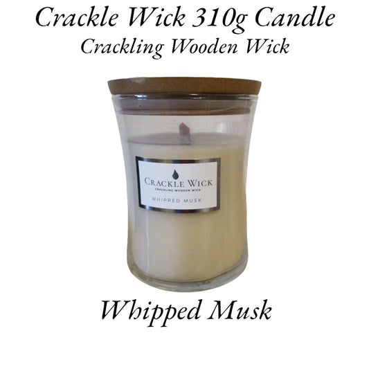 Crackle Wick - Whipped Musk - Single Wick Candle Medium Hourglass 310g