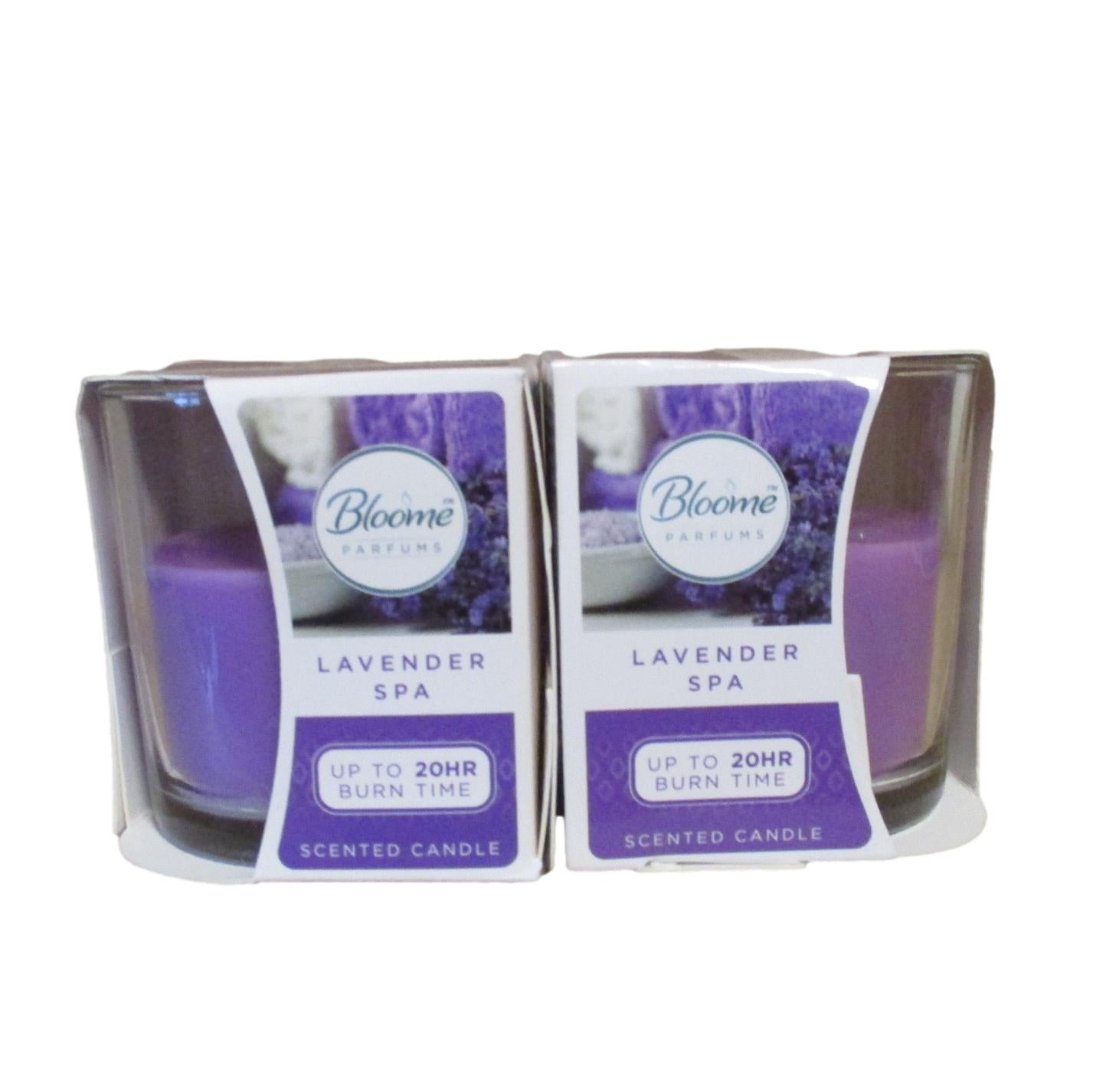 Bloom - Scented Candle in Glass Jar (Lavender Spa) 20hr Burning (per candle)