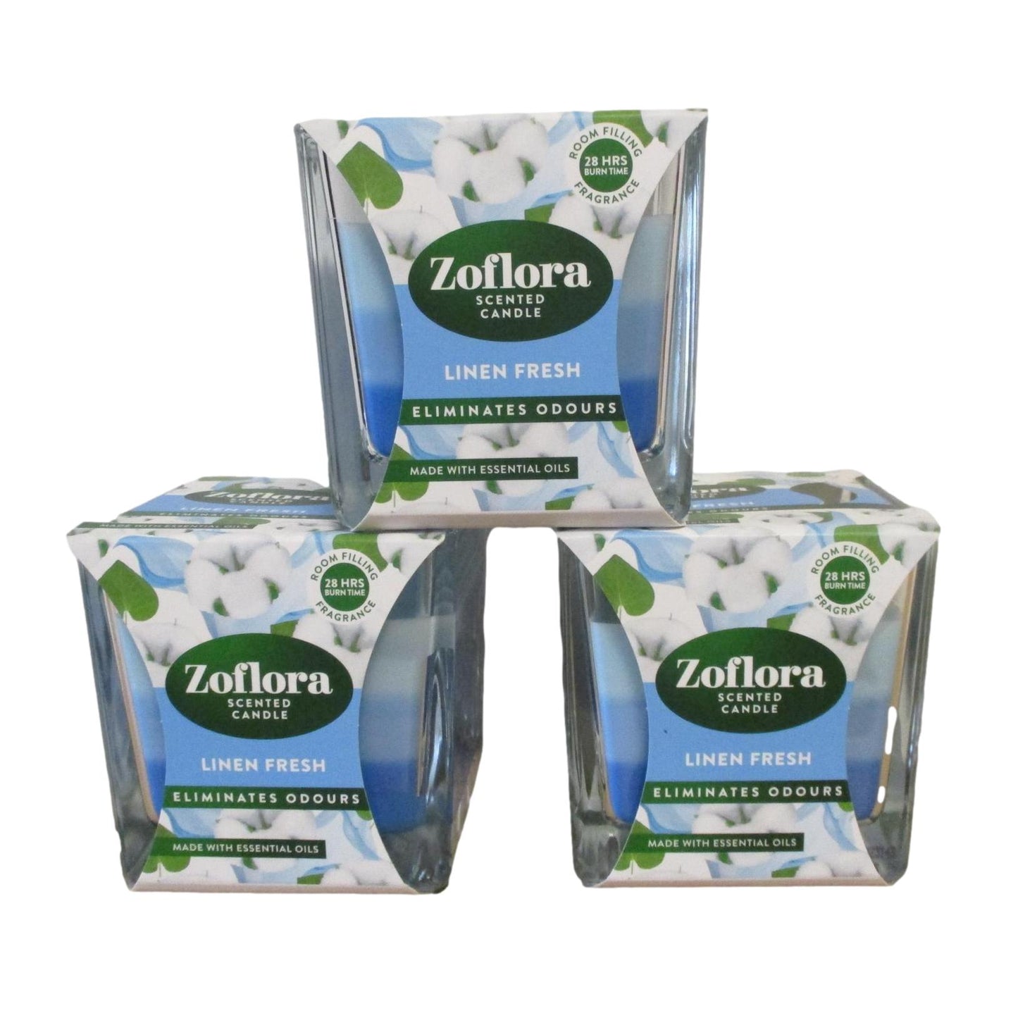 Zoflora Scented Candles - Choice: Midnight Blooms, Rhubarb & Cassis, Linen Fresh