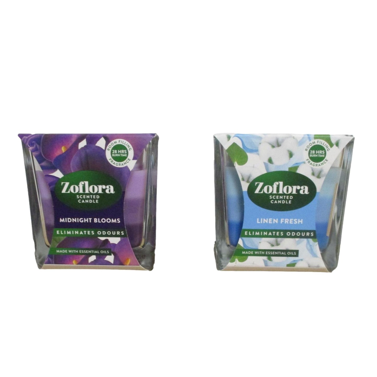 Zoflora Scented Candles - Choice: Midnight Blooms, Rhubarb & Cassis, Linen Fresh