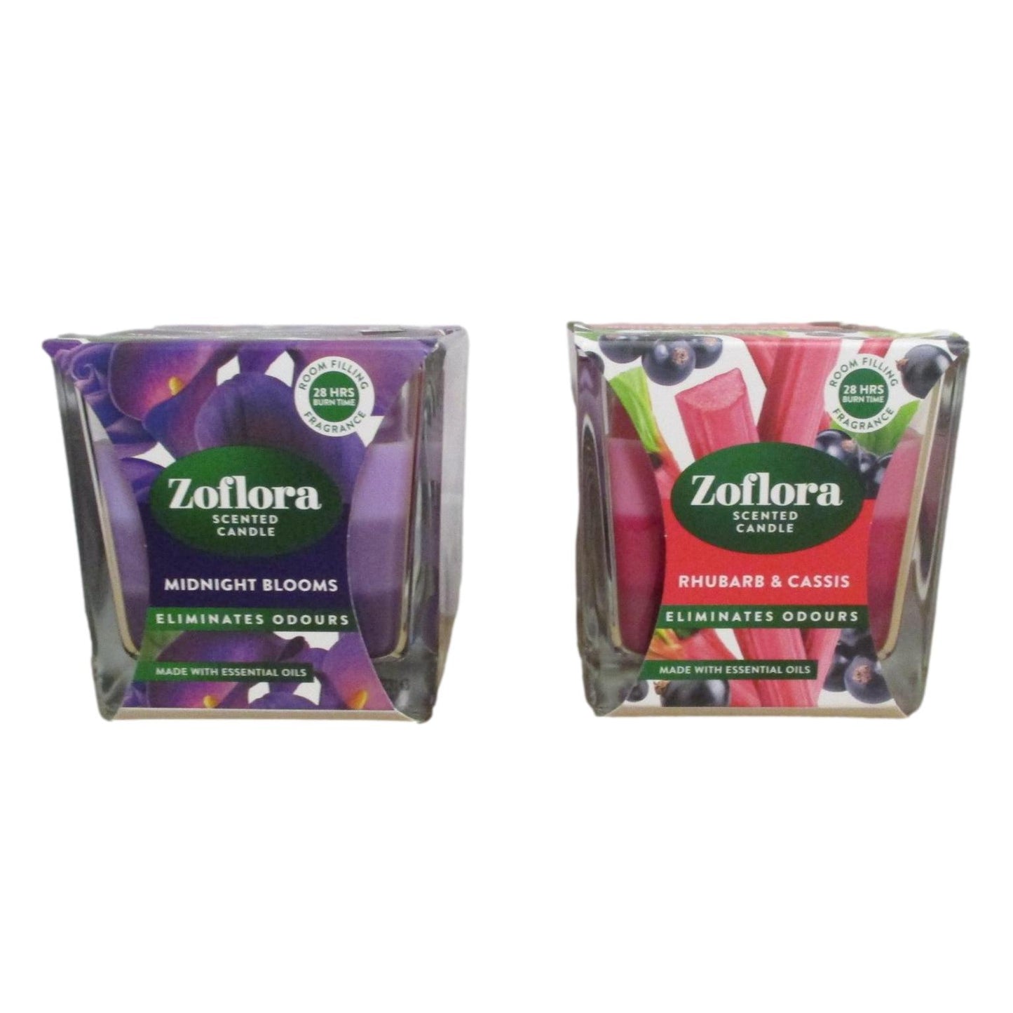 Zoflora Scented Candles - Choice: Midnight Blooms, Rhubarb & Cassis, Linen Fresh