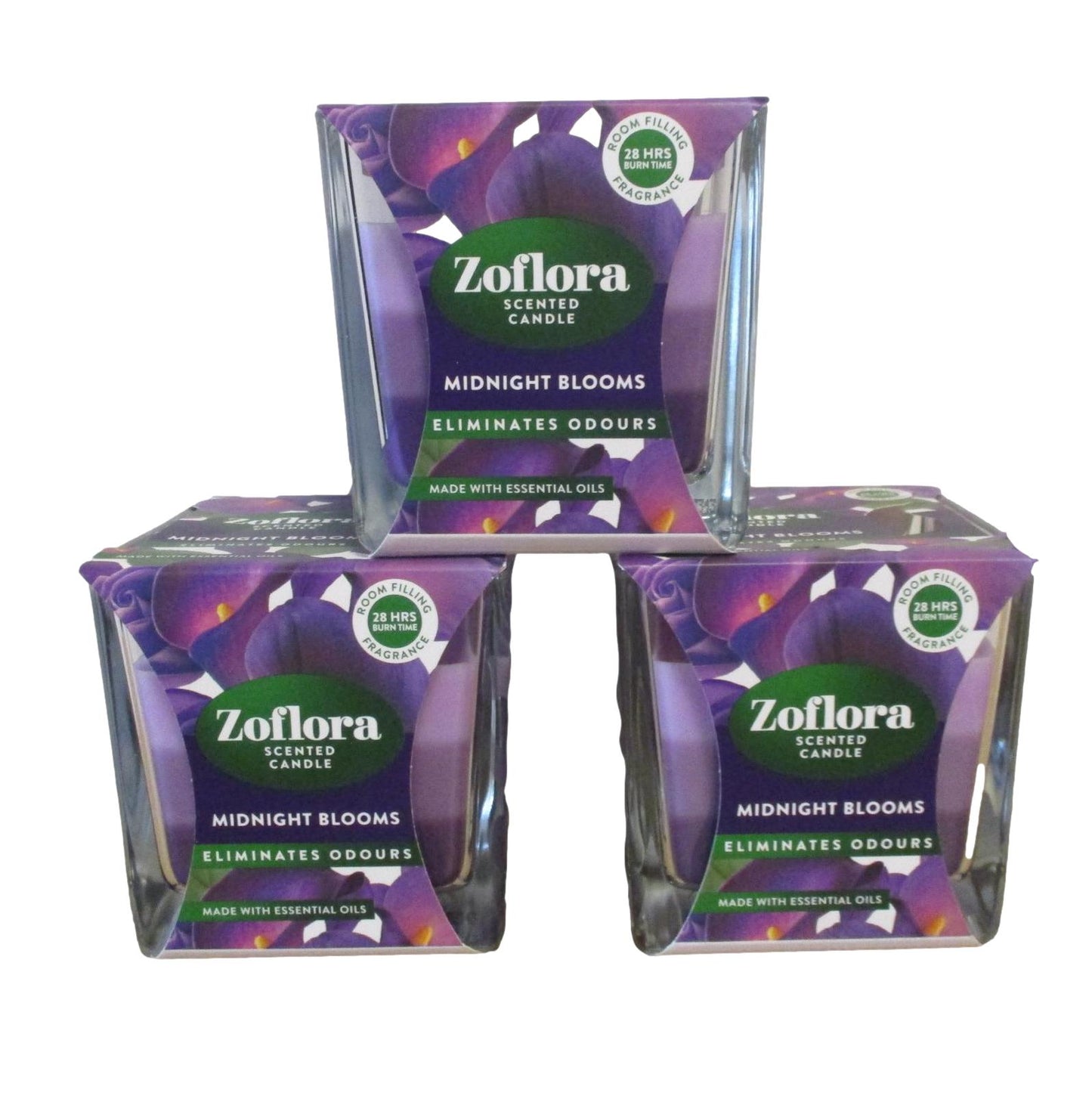 Zoflora Scented Candles - Choice: Midnight Blooms, Rhubarb & Cassis, Linen Fresh