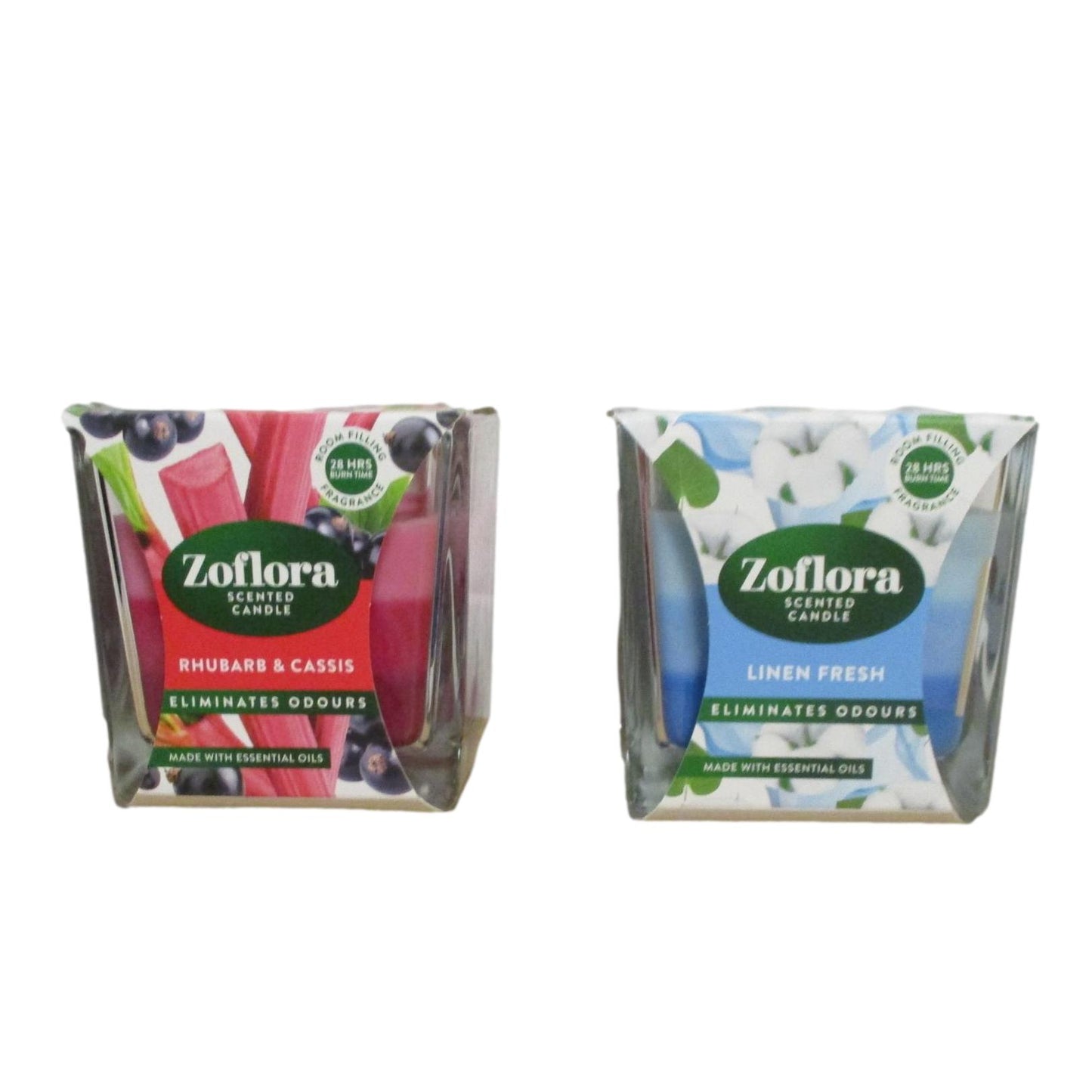 Zoflora Scented Candles - Choice: Midnight Blooms, Rhubarb & Cassis, Linen Fresh